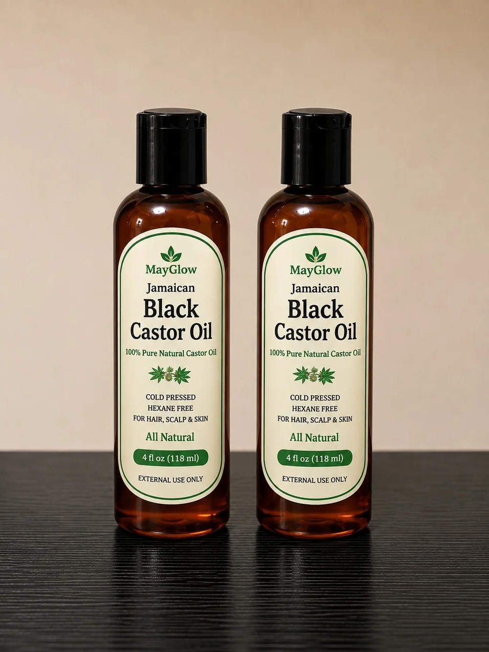 MayGlow Jamaican Black Castor Oil – 2 Pack (4 fl oz Each / 8 fl oz Total)